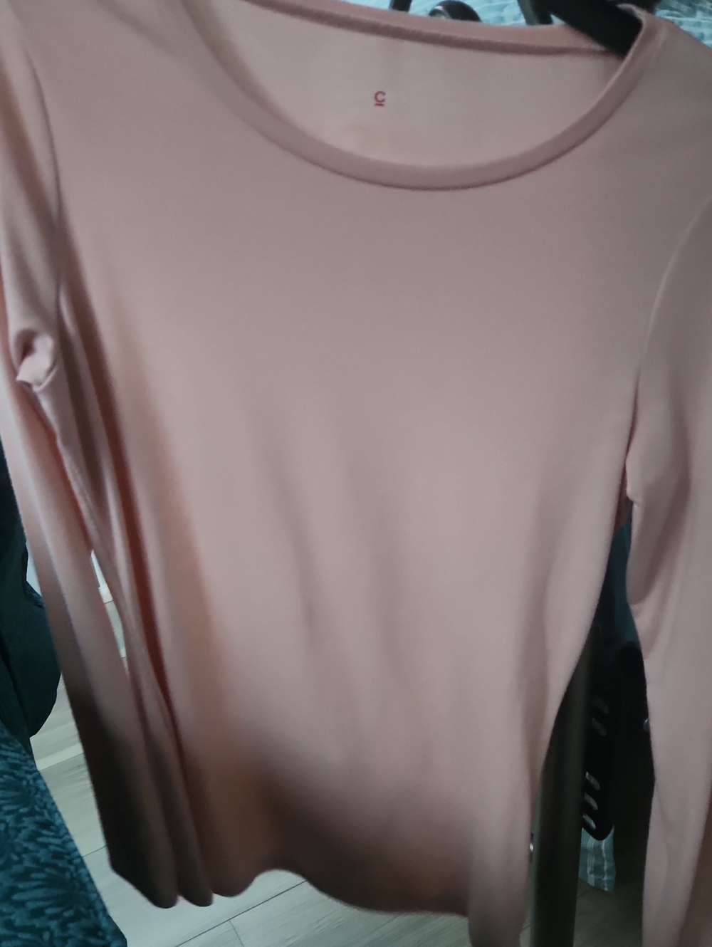 Axcess Dusty Pink Long Sleeve Scoop Neck Tee